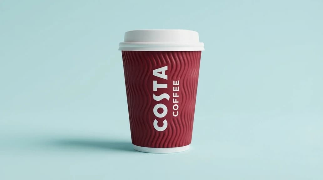 Costa Coffee embossed cup