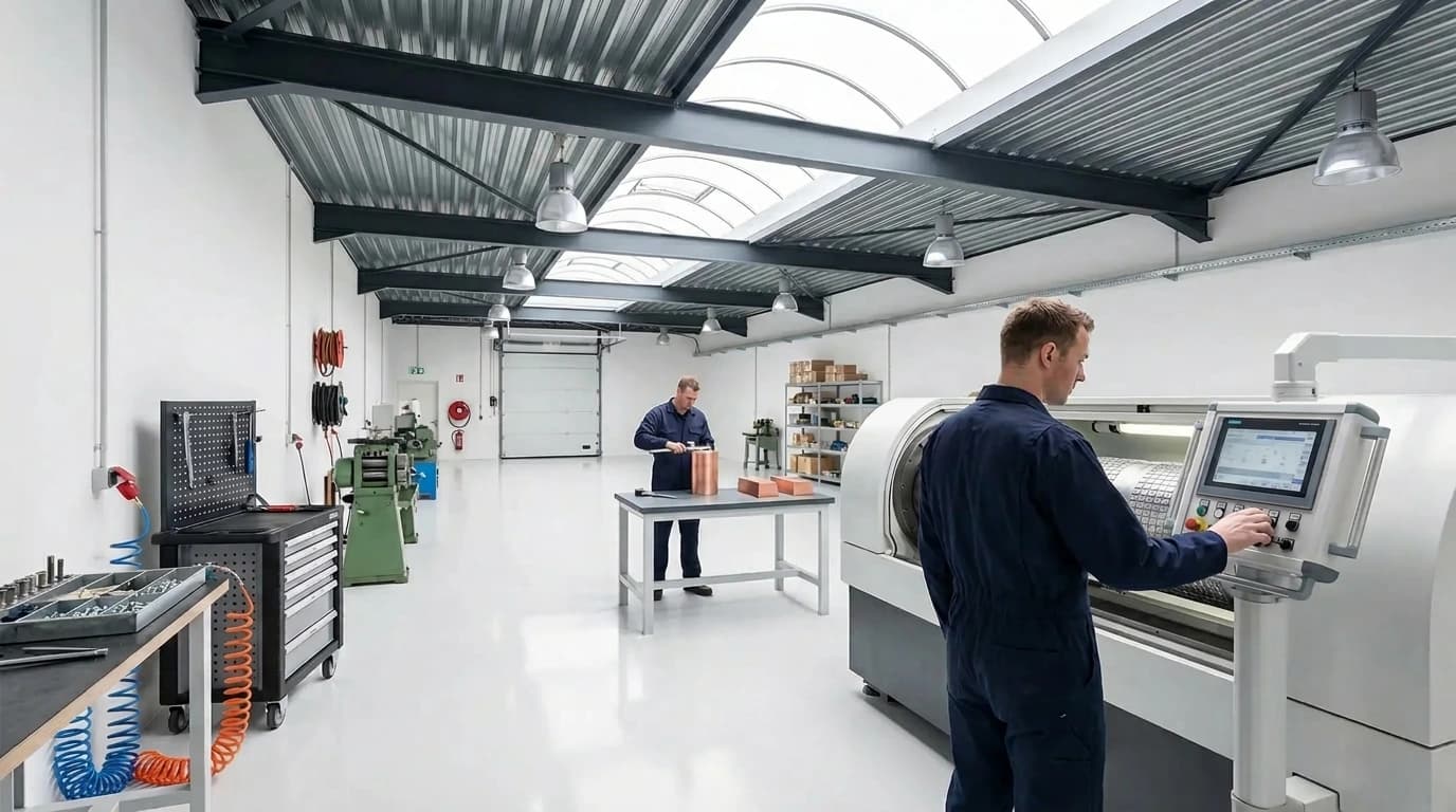 Finished embossed roller in production facility