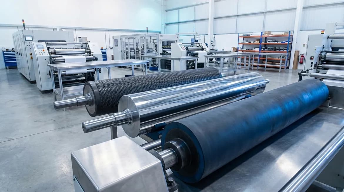 Ancillary roller services including anilox, chrome and rubber roller support